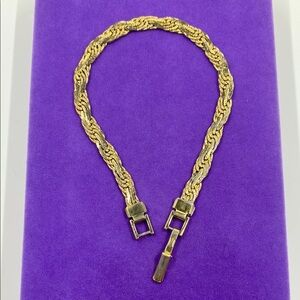 💛 Vintage Gold Plated Braided Chain Bracelet
